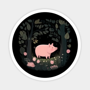 Piggy in the forest Magnet